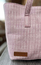 Handgmacht | Handtasche klein Leinen - rosa/rosa