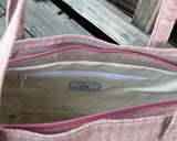 Handgmacht | Handtasche klein Leinen - rosa/rosa