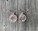 Ohrringe Rosenquarz 21mm silber - silber/silber