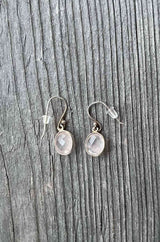 Ohrringe Rosenquarz oval 12x10mm - silber/silber