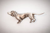 Dackel 4,3 x 1,5cm Neusilber - neusilber/neusilber