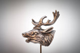 Hirschhaupt 2,5 x 3cm Neusilber - neusilber/neusil