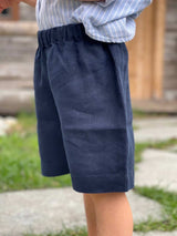 Ki-Leinenshorts kurz - BLB/bilberry blue owl
