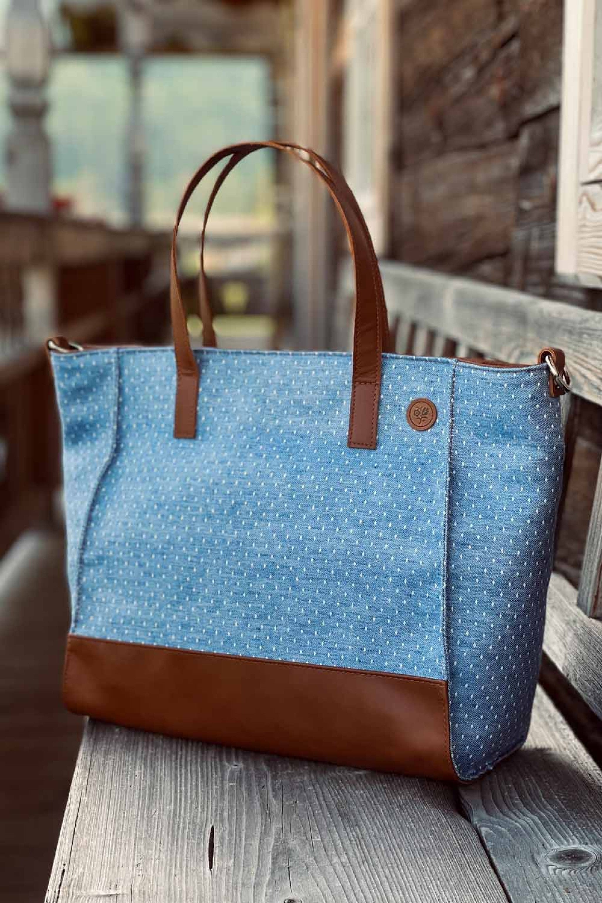 Wiesner Gwand | Shopper Dupfen mit Le - blau/blau