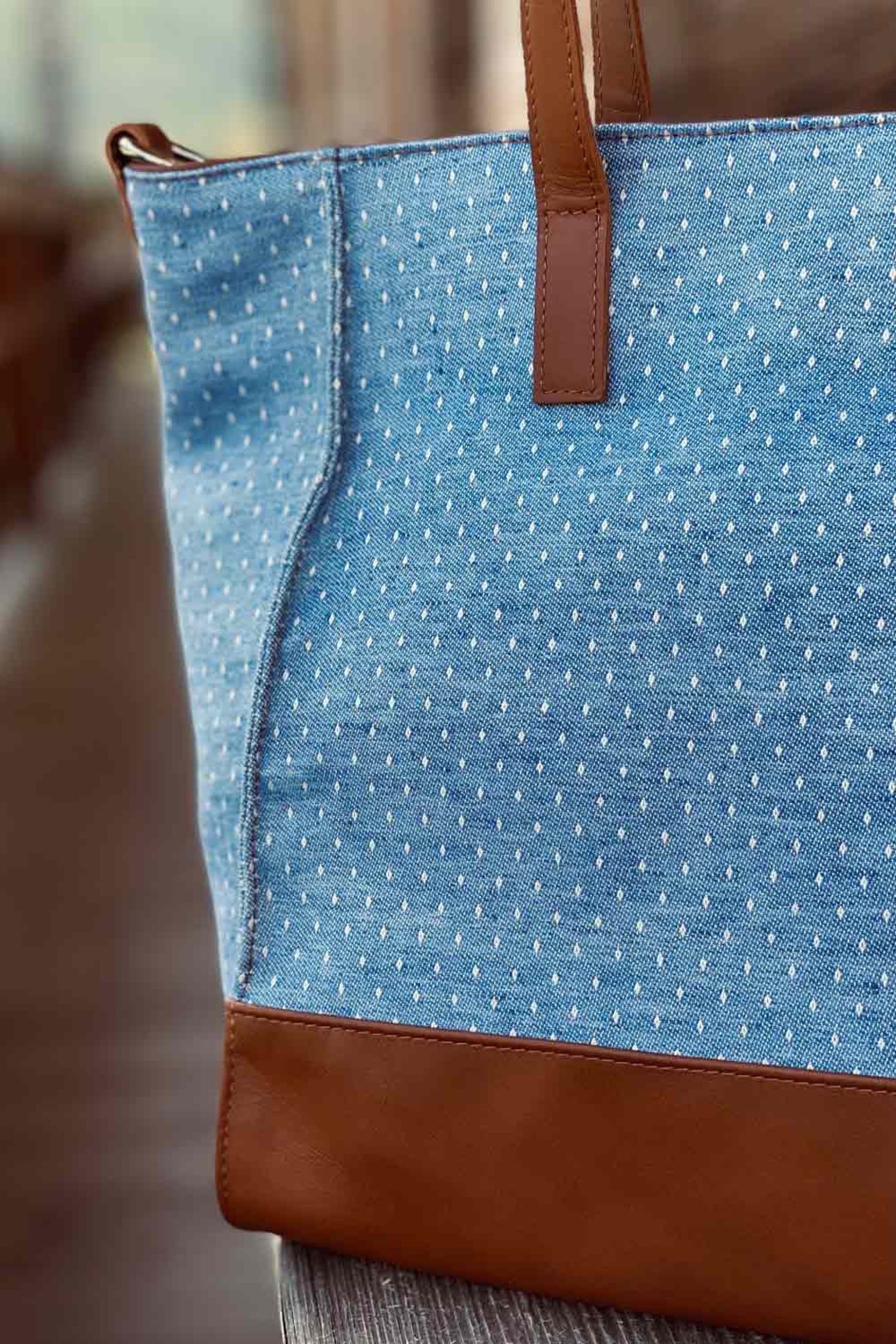 Wiesner Gwand | Shopper Dupfen mit Le - blau/blau