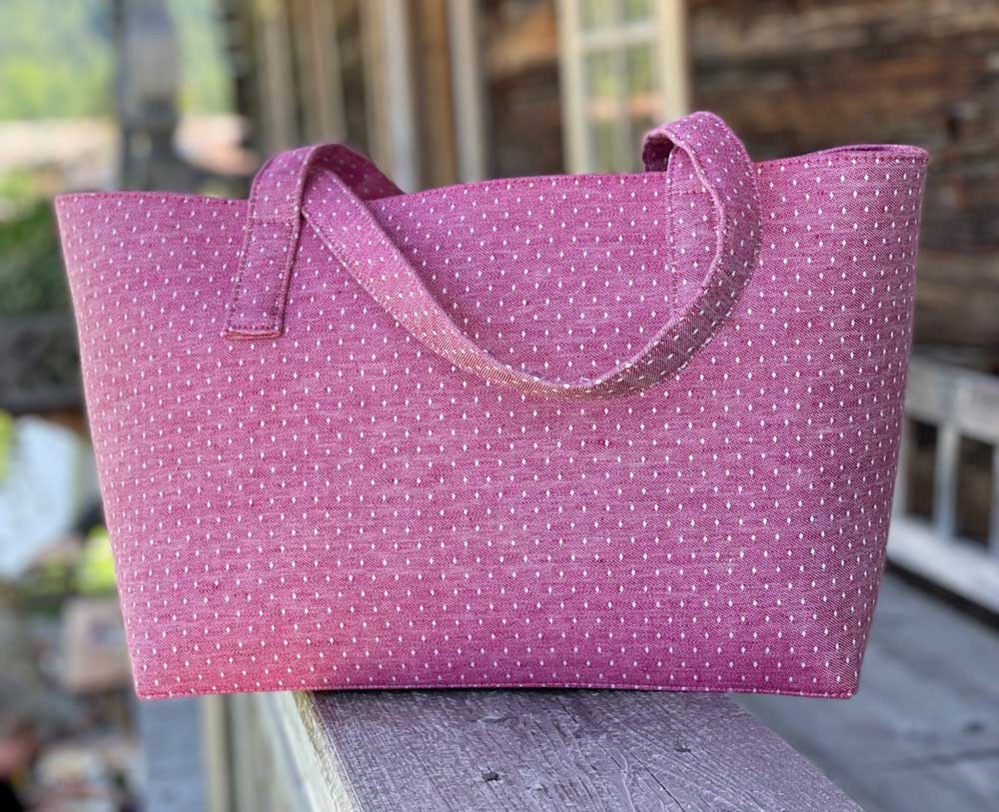 Leinenshopper groß Handgmacht pink du - pink/pink