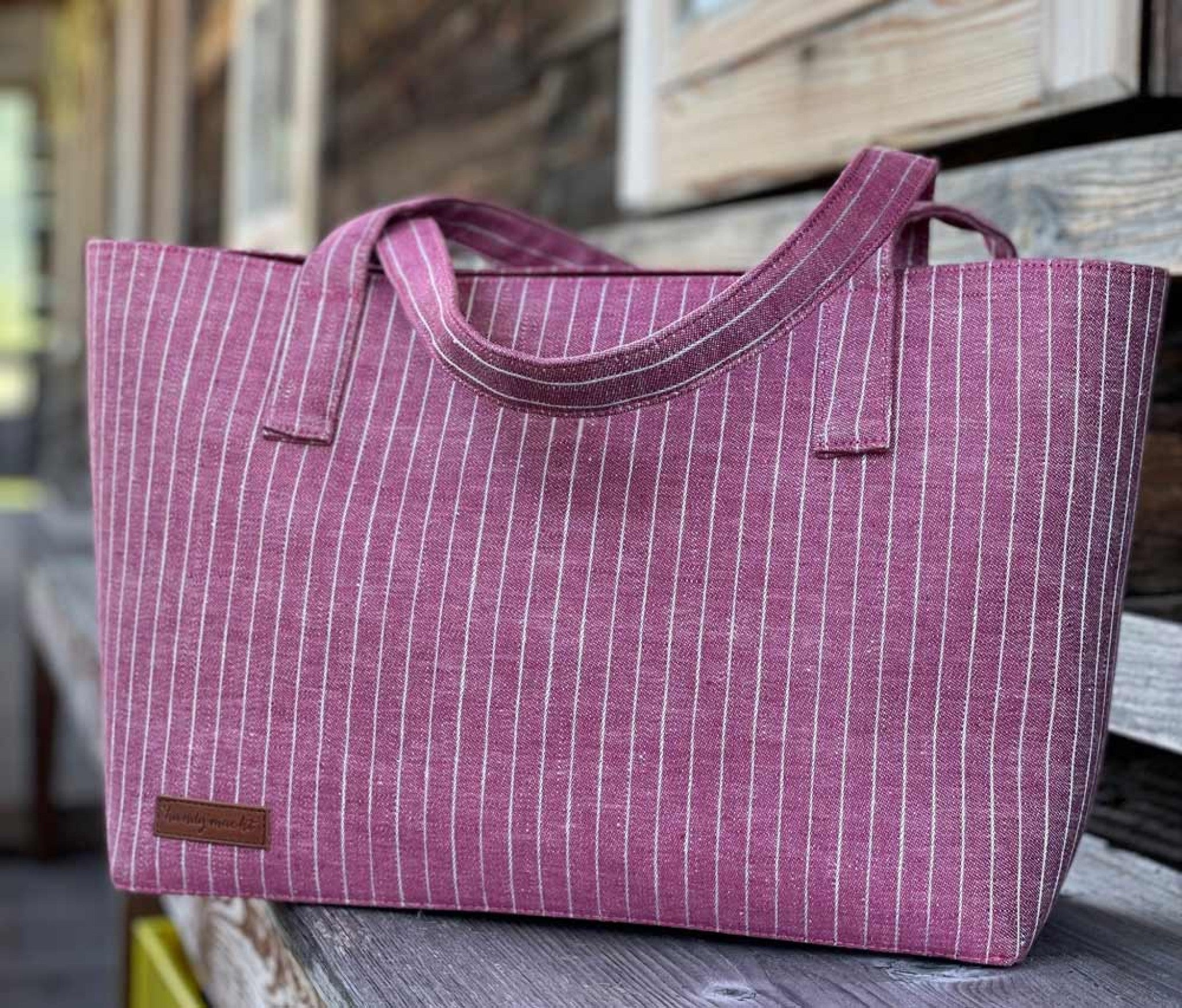 Leinenshopper groß Handgmacht pink St - pink/pink