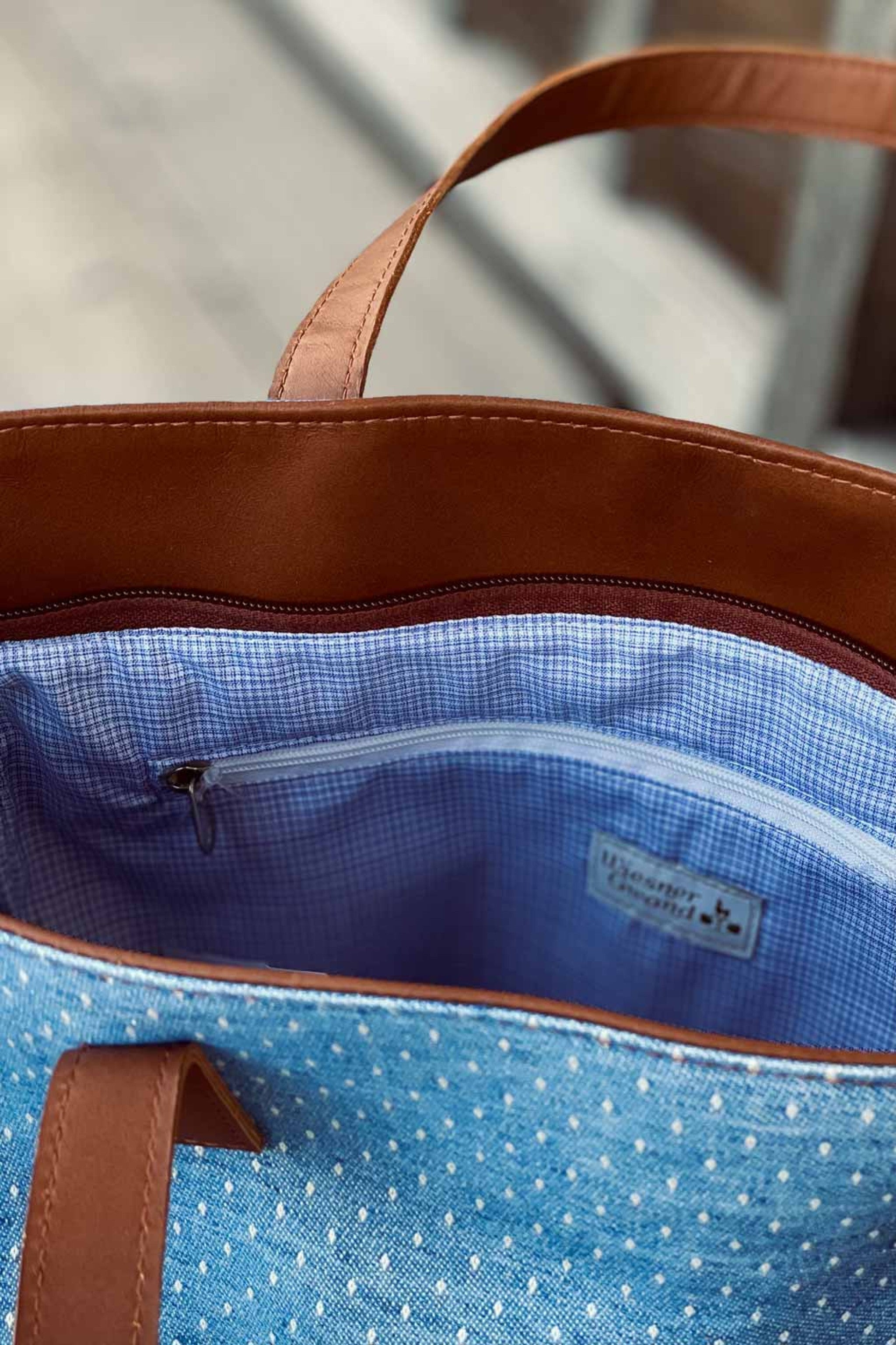 Wiesner Gwand | Shopper mit Lederträg - grün/grün
